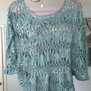Beautiful teal crochet top